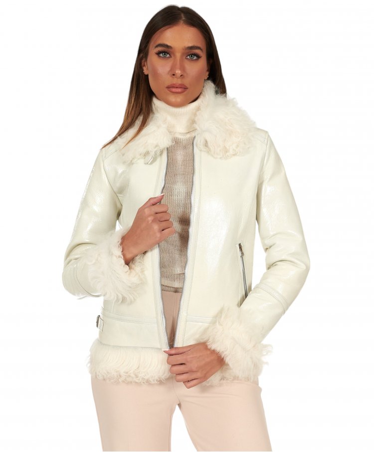 Montone shearling bianco...