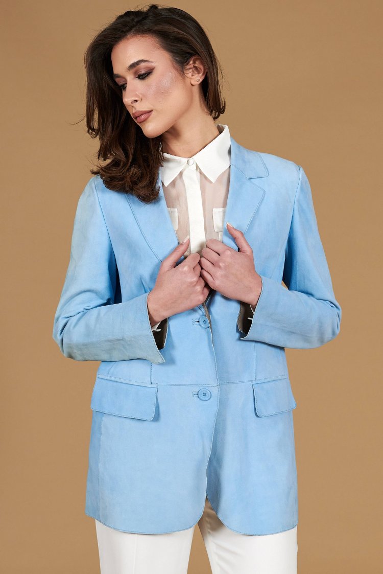 Giacca blazer in pelle...